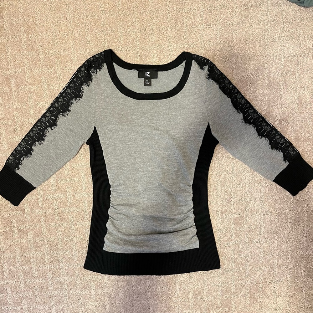 grey lace top